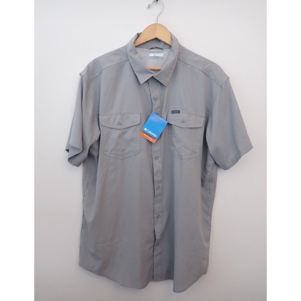 Columbia PFG Utilizer Shirt Men XL Gray Vented Performance Fishing Outdoor New
